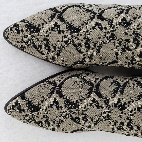 Steven N.Y. Nikia Multi Color Snake Print Fabric Notch Out Heel Boot Sz 8 & 8.5 - Picture 8 of 15